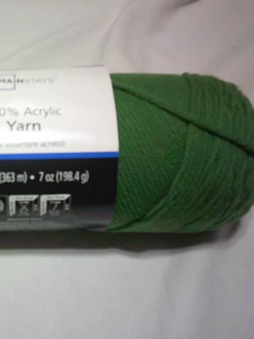NEW MAINSTAYS 100% ACRYLIC YARN 397 YDS MEDIUM 4 TURF GREEN 🧶 ALL CRAFTS